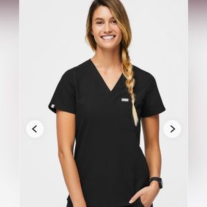 Figs Catarina Scrub Top Black Core Collection